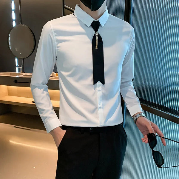 Nightclub KTV Bar Professional Dress Men's Long Sleeve Shirts