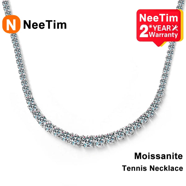 NeeTim Moissanite Tennis Necklace for Women Wedding Jewelry