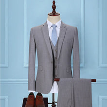 B5-Men's White Large Size Business Formal Suit Korean Style