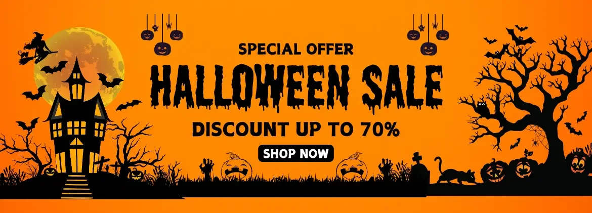 Black and Orange Dark Halloween Sale Outdoor Banner (1)